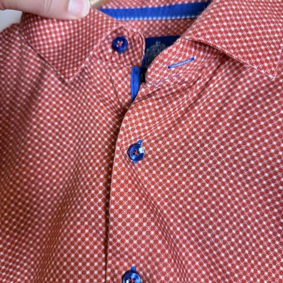 Designer Brand AVENUE 21 Button Sport‎ Shirt Rust Red Cotton MEN'S 2XL MSRP $145 - Picture 9 of 11